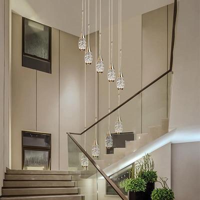 旋酒转楼梯吊LT1019灯别墅大厅店大轻堂客厅灯楼梯间复式楼晶长水