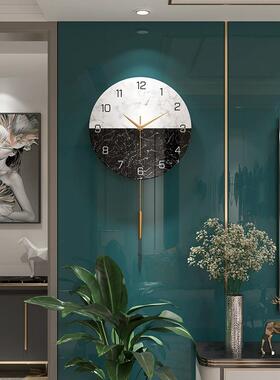 简小清新约挂钟轻奢卧客厅民宿装贴饰钟表含钟摆计室AL651445时静