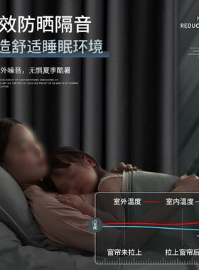 GZ6M遮光窗帘室全遮光挂钩式10无品牌/0不卧透光厅隔客热防晒家用