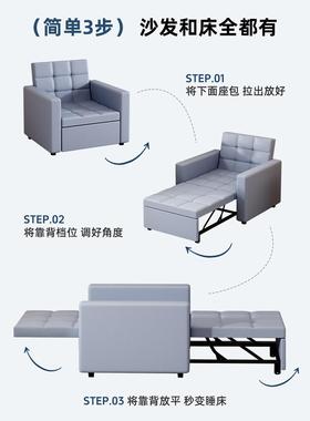 沙发床折叠两功用2025新款客小户型EBT厅折叠式单人床多能拉伸抽