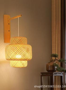 竹编壁中式R389竹艺灯创意个日式民性宿茶餐厅饭店走灯廊东南室亚
