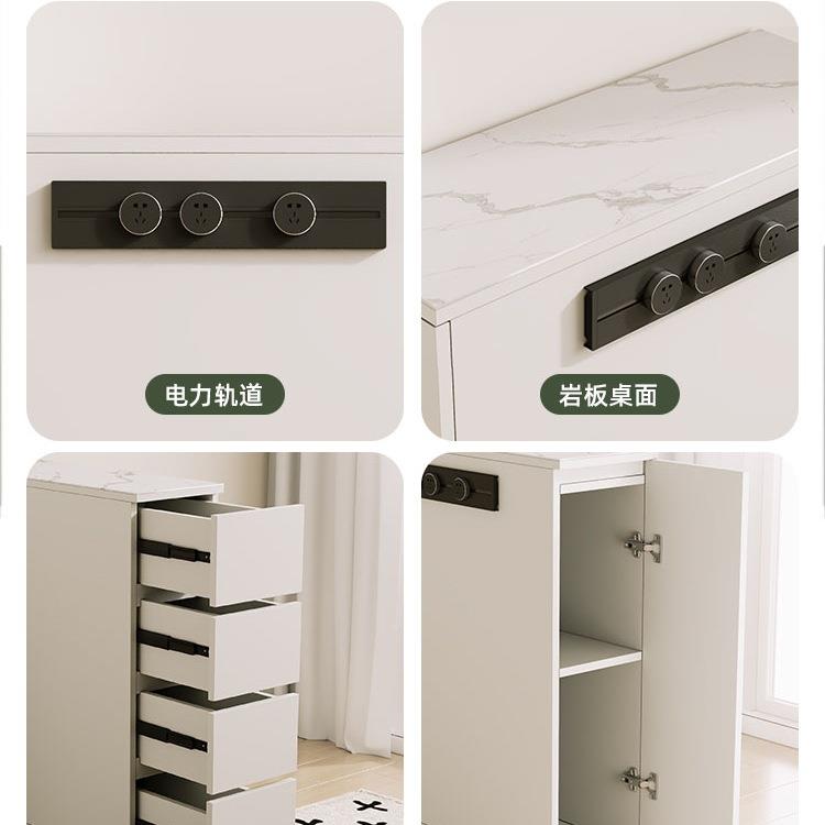 可移动岩板中岛台餐一桌小户型餐边柜体靠储茶水柜墙岛TGL台柜单