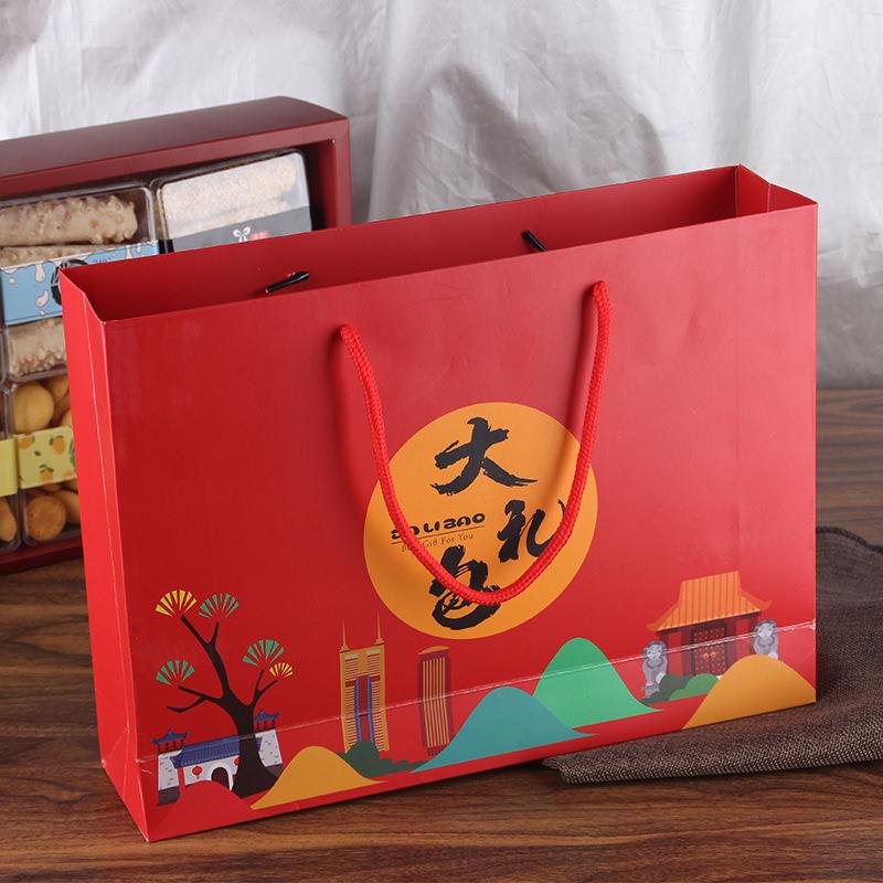 新款手提盒大盒雪花酥YDQ牛轧礼果糖坚特产盒空盒包烘焙包装10套