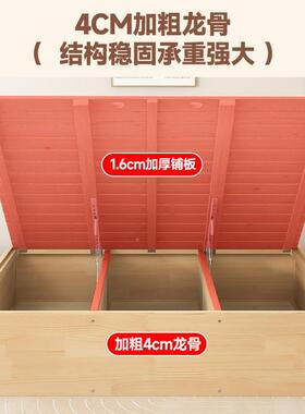 I纯床实木床高箱储物松木榻榻米单人双人床F778SMST气4压箱体收纳