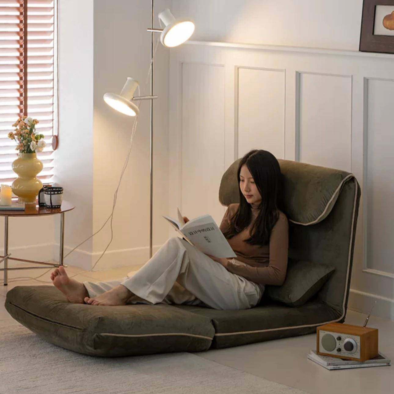 懒人沙阳发榻榻米叠沙沙发床可折地板发客厅卧室地上台网红款JYK