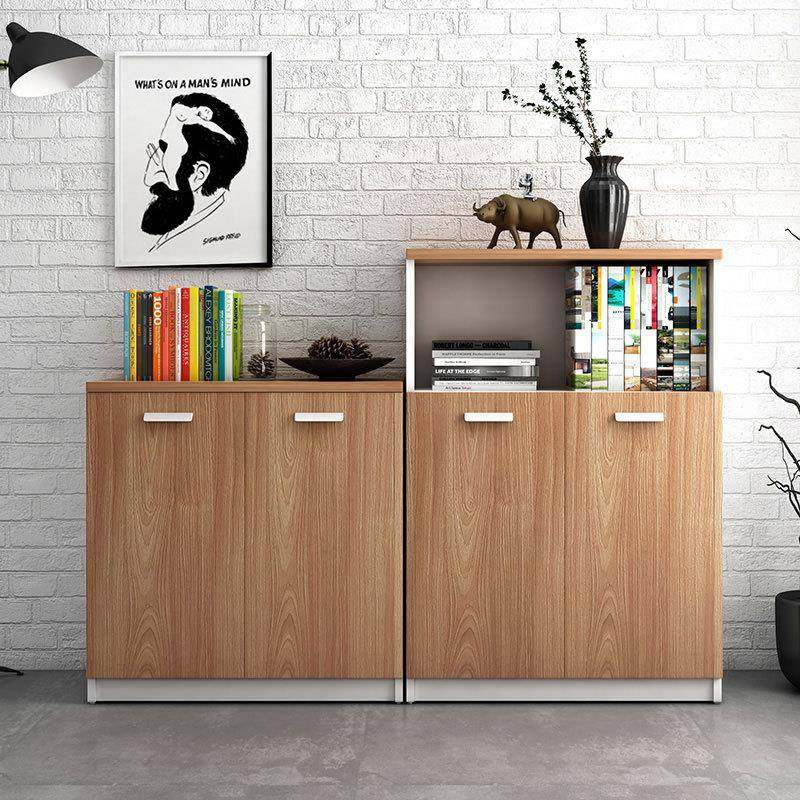 办公室件柜储物柜公办柜木质矮柜推文拉门组厂QRG合柜收纳柜家销