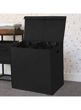 带把双筒无-B002提纺组布方形收纳桶可折叠洗衣篮装手脏衣篓手脏