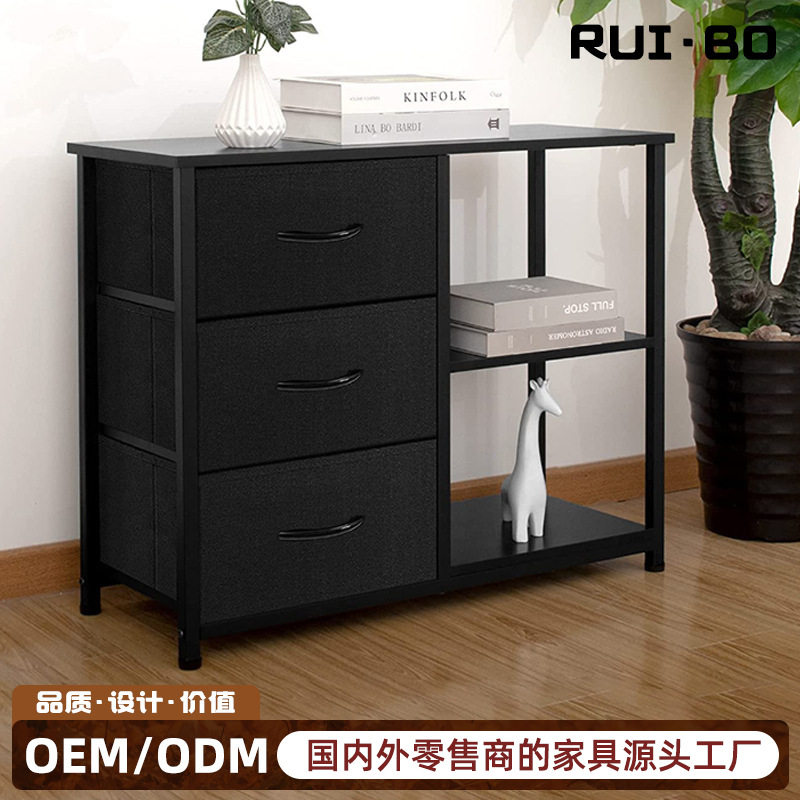 收纳柜简约客厅无纺布抽屉柜靠墙置物柜外贸亚马逊夹缝收纳储物柜