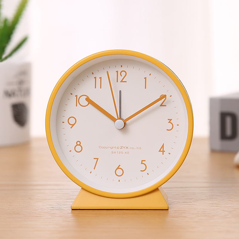 极简小闹钟表儿童学生用宿舍床头懒虫起床闹铃夜灯光卧室静音学习