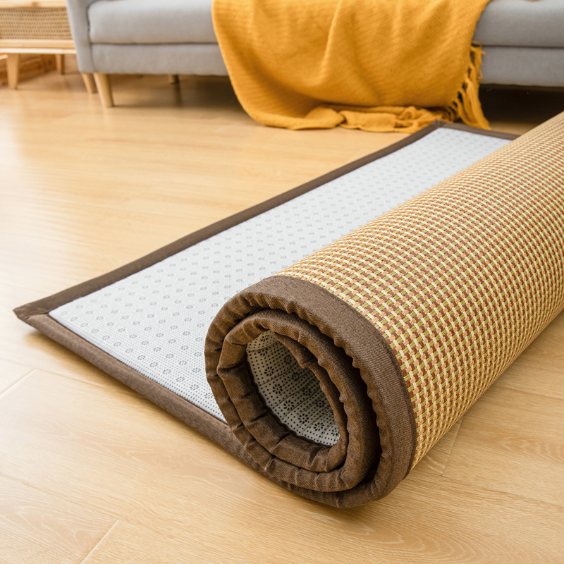 夏季藤席加厚学生宿舍专用单人凉席床垫两用席子午睡0.9米床床褥