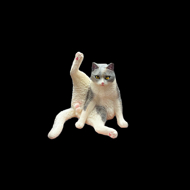 治愈系可爱搞怪抬腿小猫车内饰品摆件中控台窗边公仔卡通车载用品