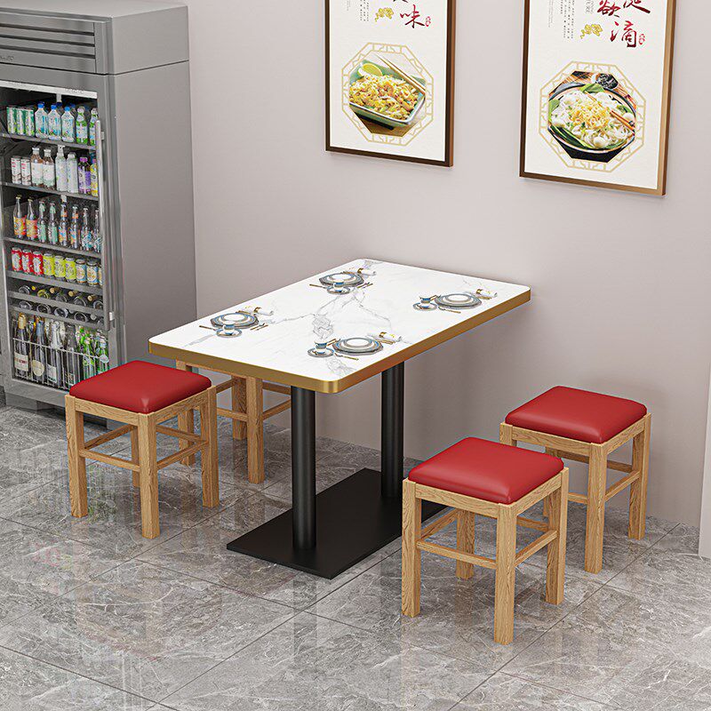 面馆凉皮麻辣烫寿司水饺汉堡店奶茶早餐厅快餐桌椅实木凳子组合