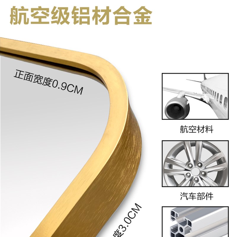 镜子全身穿衣镜入户玄关壁挂家用贴墙镜卧室墙壁镜铝合金大试衣镜