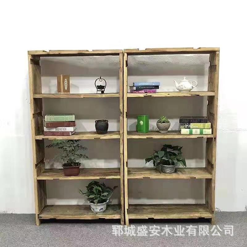 实木风化板隔断书博老架董展无品牌/示架古架榆古木家具新中式书