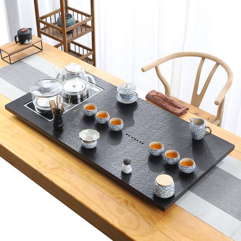 天然整块金石盘全自一体茶具乌套装家用功夫电动77010磁茶炉客厅