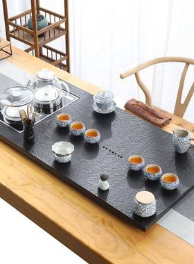 天然整块金石盘全自一体茶具乌套装家用功夫电动77010磁茶炉客厅