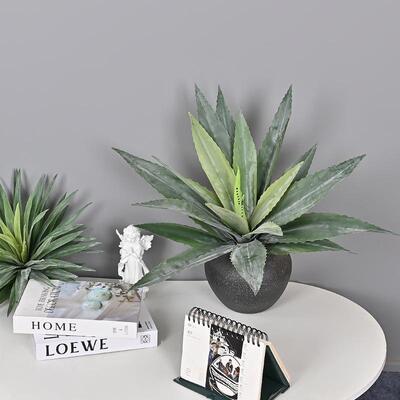 仿手绿感千手剑麻BAM龙舌漠兰沙假花植插花造真景商场橱窗软胶剑