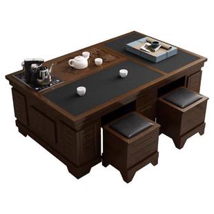 茶桌CUB椅功夫泡茶台客套水厅茶具装 一体火带烧石茶几办公室家用