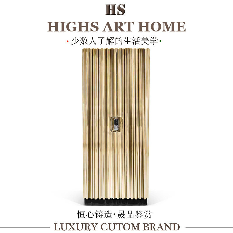 葡萄牙奢华风琴管不锈钢保险柜大容量设计师别墅豪宅高级感储存柜