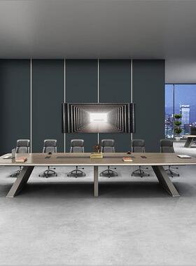 大议会桌长桌简约现代洽桌会议室长方形办公谈桌78345椅子长条桌