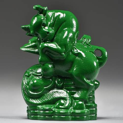 色十二生肖摆件一套绿实质鼠木蛇牛虎兔龙马羊猴鸡狗猪家居工ZJ09