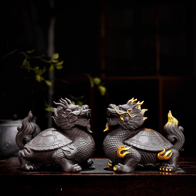 紫砂龙龟茶宠摆件精品可养茶桌茶台摆件大全饰品风水茶具跨境批发