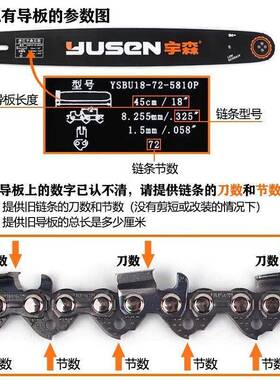 宇/森油锯/链条6/1820寸导板52205900/61500油60486360锯链条配件