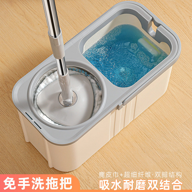 免手洗旋转甩干吸水拖把套装