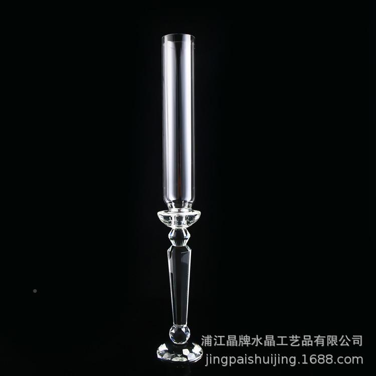 水晶欧式婚庆简约多JP-165面高脚蜡水烛台球波晶罗面底座水圆晶烛