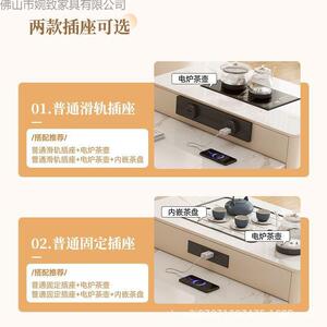 桌奶油家缩岛台岩板茶伸桌餐YYG桌一体餐椅轻奢组合简约用现代小