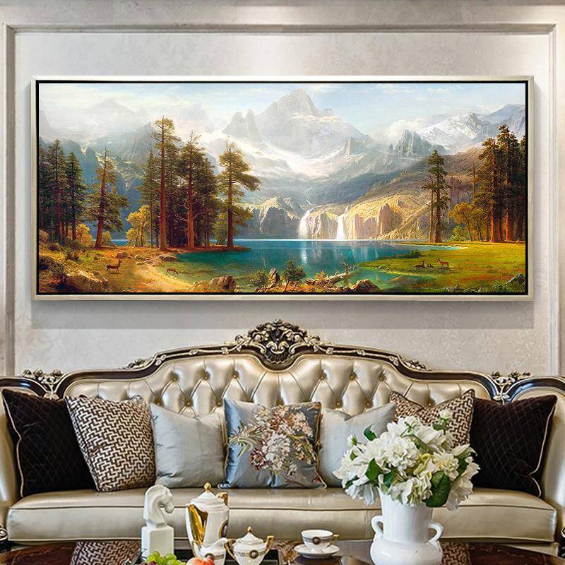 纯手绘画油画JBP-04挂画式客厅美挂画装饰画欧式风景聚盆山水大宝
