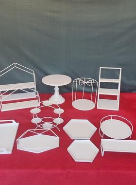 冷餐摆台蛋糕茶下午点心架甜品台摆件盘展歇示架欧式铁艺茶100816