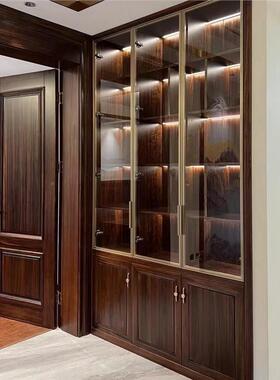 承乌全案全屋酒柜新柜中式接金木现代客厅别墅满83746墙内嵌展示