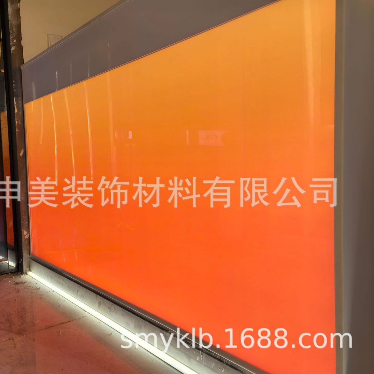 简约渐变橙亚克力吧台前台形象台迎宾台服务台收银台极简橙红