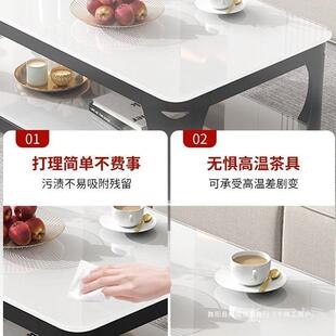 茶组几视柜小合现代简电约45106双层钢化玻璃家用客厅户型长方形