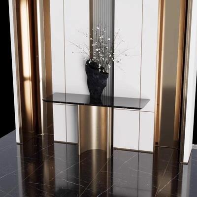 端意式轻奢20418大理高石户桌玄关超窄玄关柜入别墅酒店走廊条案