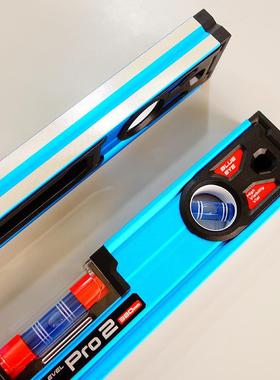 亲测定SHNAI高精度和蓝色水平尺铝制装水平仪靠尺修定位7HQ0