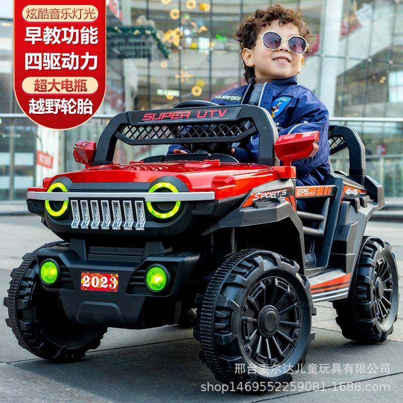 儿童电动汽车可坐人男宝宝玩车遥四PUQ驱女动大具款越控野车小孩