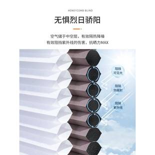 1VP下上合蜂巢帘风琴帘蜂窝K帘六KUE边形书房客式 厅酒店遮光隔热