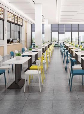 学校食堂GOV工餐桌椅餐餐饮小吃快店餐馆桌椅米线店面员饭堂米粉