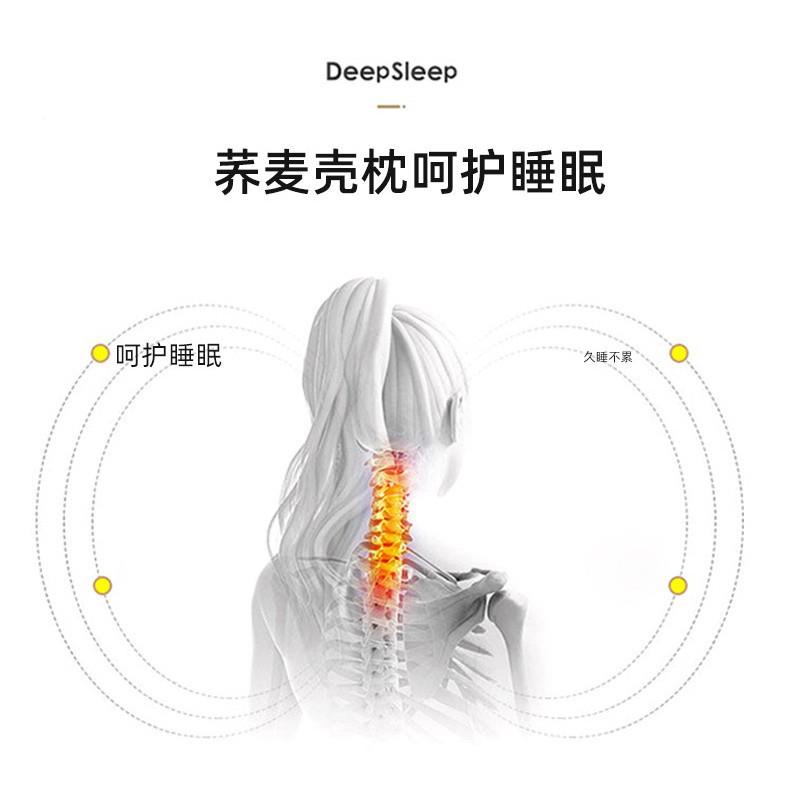 M科幼学脊护荞麦儿童枕M透气黑苦荞异亲肤可爱卡通枕芯婴童可拆洗