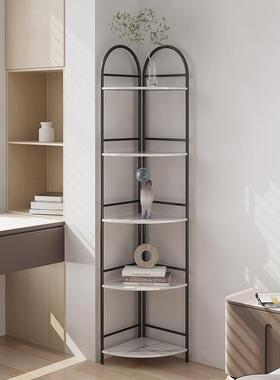 轻奢转层角置卧角物架落TKI地室三置物架铁艺收纳展示架墙角落多