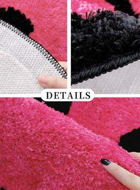 簇绒创植意个性爱心家CQE居垫绒地毯卧飘窗加厚客厅室沙发垫床边