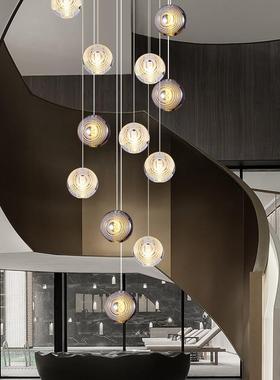 现代别墅转楼长吊楼灯轻奢水晶灯挑空loft公寓旋YAJ-066客厅灯梯