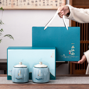 新款茶叶礼盒包装盒空盒绿茶龙井毛尖碧螺春半斤装茶叶罐通用定制