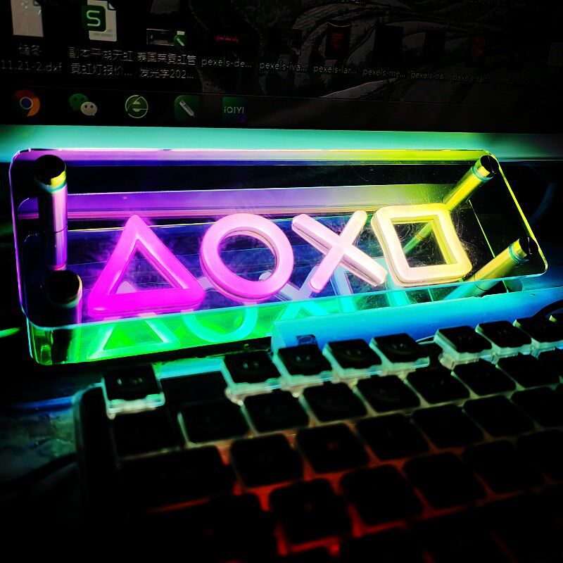 炫彩电竞氛围灯房间氛围灯电竞房墙灯千层镜深渊镜霓虹装饰灯定制