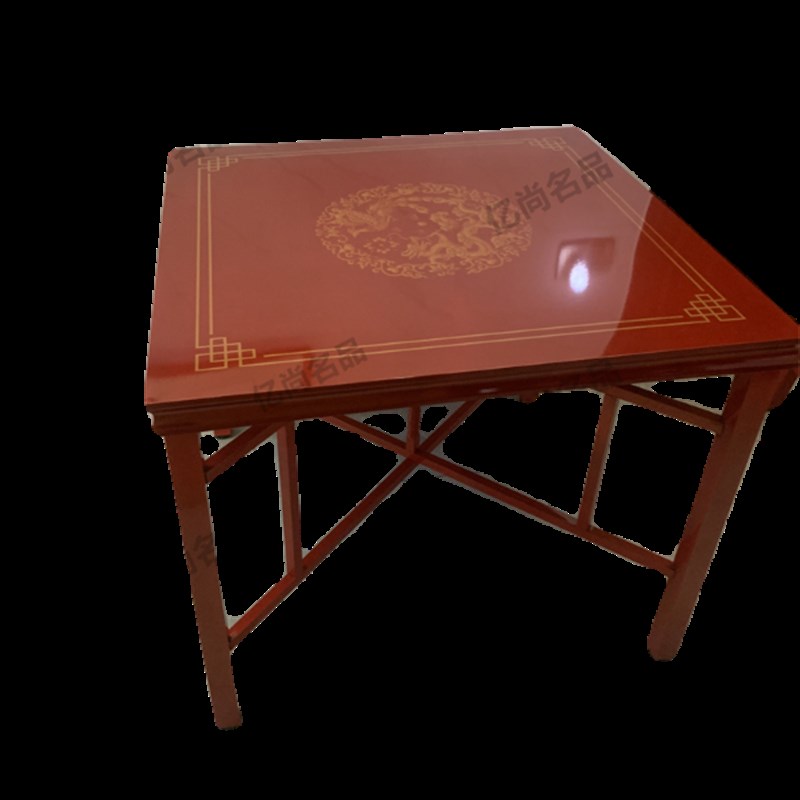 全不锈钢八仙桌四方桌家用八仙桌子正老款红色桌中式潮汕十仙桌