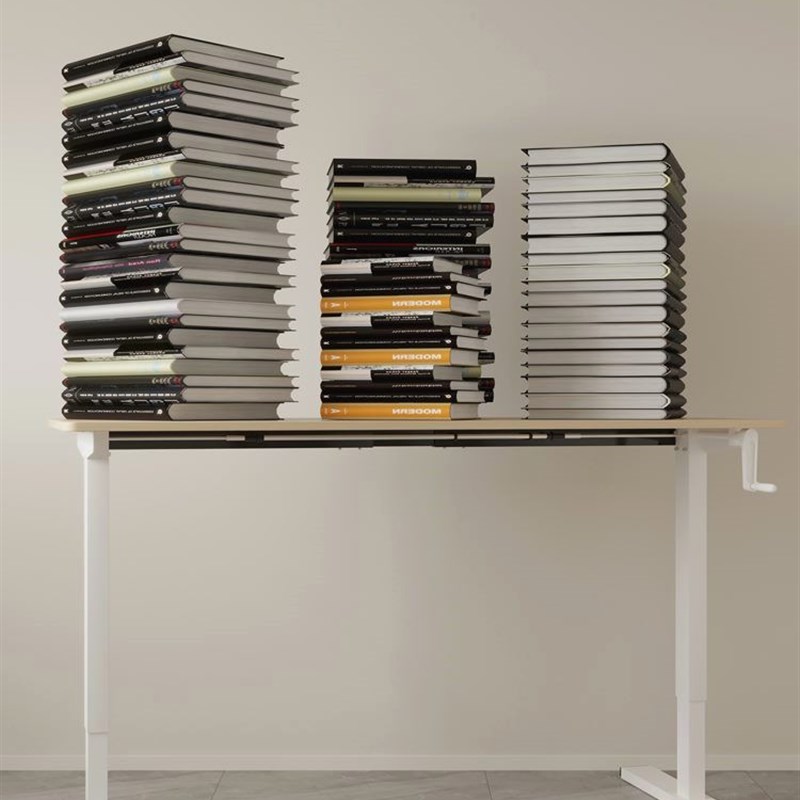 手摇升降桌手动桌架可办公工作台支架式电脑台式桌子宜学习家书桌