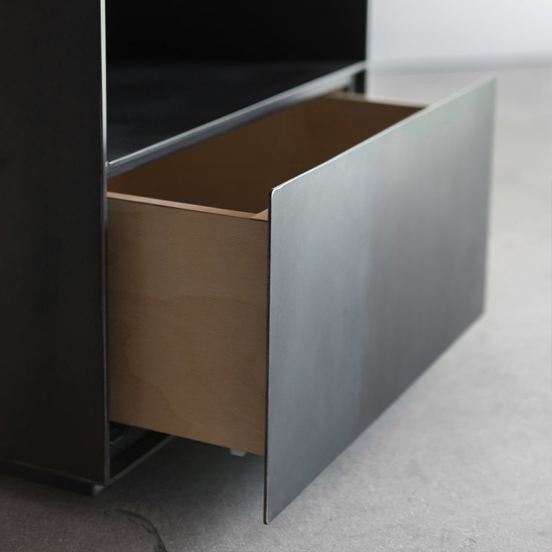 CROFT HOUSE 意式极简床头柜黑铝合金方形边几简约工业侘寂风家具