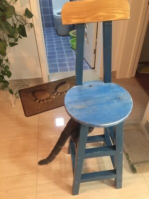 地中海实木吧椅高脚椅彩色做旧吧台椅家用吧椅凳酒吧靠背椅子定做